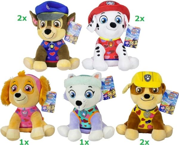 (Mis 3+) PAW PATROL Classic New Style Peluche 25cm – 5ass…x8…x48